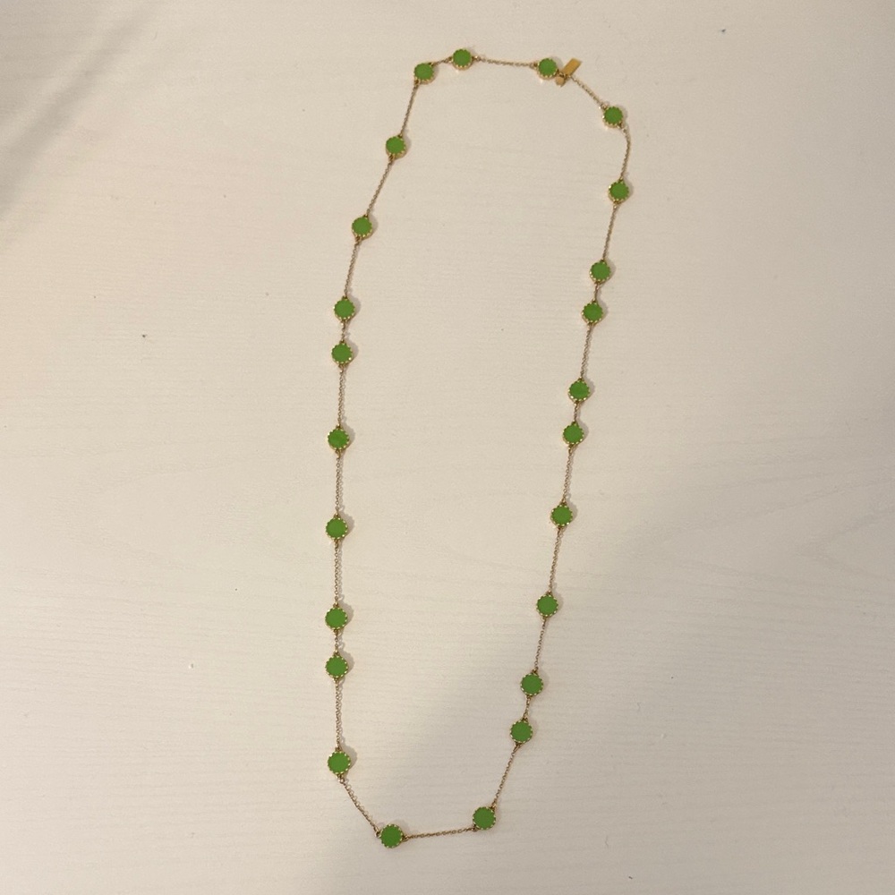 Kate Spade Necklace with Lime Green Gem Accents, 17” length